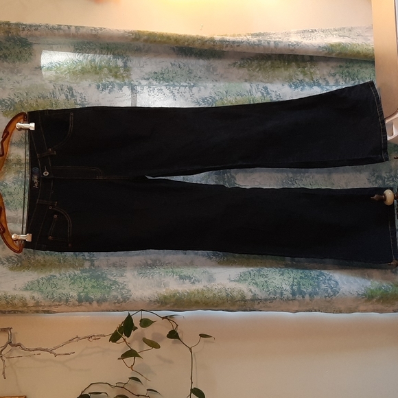 Angels vintage dark denim jeans flare leg size 16 y2k w 32 L 31 - Picture 2 of 10